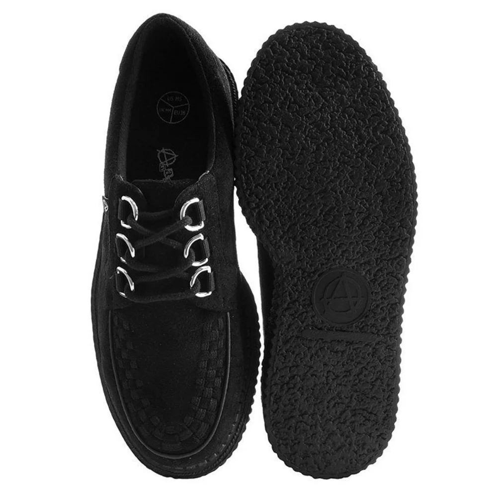 Black Faux Suede Anarchic Creeper - Picture 4 of 5